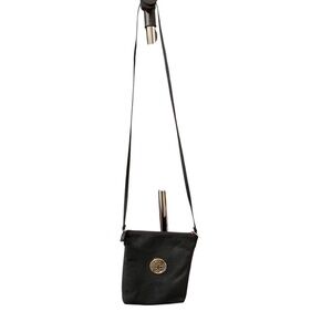 Faux leather black crossbody purse handbag adjustable straps